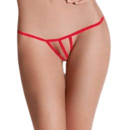 PASSION - MICRO OPEN THONG RED ONE SIZE
